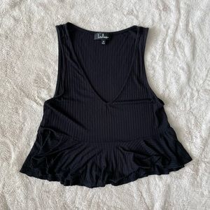 Ribbed Peplum Tank